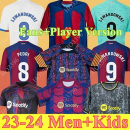 Fans Tops Tees 23 24 PEDRI GAVI Soccer Jersey Barca LEWANDOWSKI FC FERRAN Camiseta De Futbol AUBA Barca JOAO CANCELO 2023 2024 ANSU FATI Football JOAO FELIX J240309