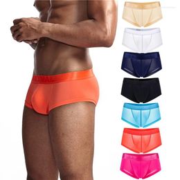 Underpants Fashion Sexy Ice Silk Men's Underwear Summer Ultra-thin Boxer Briefs Breathable Microfiber Male Swim Trunks Shorts