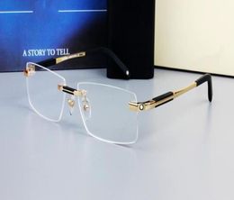 0349 Brand Design Rimless Glasses Wide Spectacle Men Square eyeglasses frames Titanium glasses prescription lens optical frame eye9222658