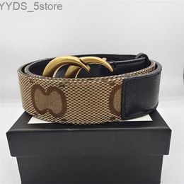 Belts Fashion Luxury Belts Plaid Striped Leather Designer And Womens 3.8CM With buckle leather belts 240305