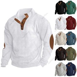 Hot selling autumn and winter new mens outdoor jacket corduroy casual standing collar long sleeved sweater