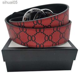 Belts Designer Belts Genuine ladies jeans belt red white strap buckle wholesale cinturones 240305