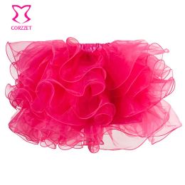 skirt Corzzet Sexy Clubwear Rose Red Multilayer Mini Adult Tutu Skirt Lolita Cute Prettiskirt Women Skirts Faldas Matching Corset