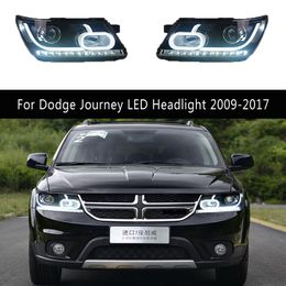 High Beam Angel Eye Projector Lens Front Lamp For Dodge Journey LED Headlight Assembly 09-17 Streamer Turn Signal Daytime Running Light