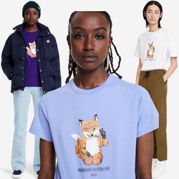 Spring and summer new niche small fox animal letters printed cotton round neck women's short sleeve T-shirt women