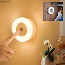 Wall Lamp Touch Wall Lamp LED Night Light Portable Round Lamp USB Rechargeable Wall Lamp Dimmable Hallway Bedroom Kitchen Touch Night Lamp