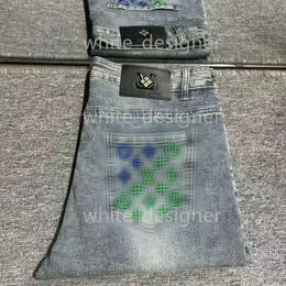 Men's Jeans Designer designer Mens jeans High Street Hole Star Patch Men womens embroidery denim stretch slim-fit trousers true 111