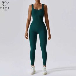 Women's Tracksuits Womens one-piece yoga running suit seamless sportswear yoga suit gym push up fitness suit J240305