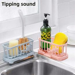 Kitchen Storage Sponge Rack Plastic Clear Cleaning Drain Household Complete Sink Countertop