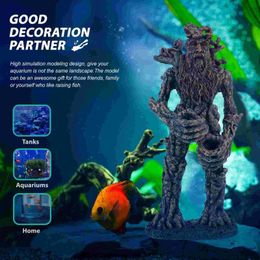 Aquarium Ornaments Decorative Statue Model Tree Man Fish Tank Adornment Supplies 240226