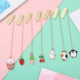 10Pcs Cute Cartoon Animal Plant Bookmarks School Office Stationery Supplies Kids Gift 240227