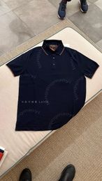 Mens Polos Summer loro piano Leisure Navy Short-sleeved Camel Hair Knitted Polos Shirt