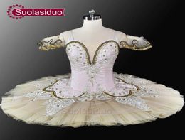 Adult Beige Ballet Tutu Professional Stage Dancewear Pink And Beige Classical Ballet Performance Costume Customised SD00289896437