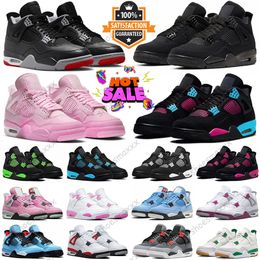 Jumpman 4 4s Basketbol Ayakkabıları Erkekler İçin Kadınlar Siyah Kedi Yetiştirilmiş Pembe Beyaz Thunder Zeytin Çam Yeşil Kırmızı Çimento Üniversitesi Mavi Eğitmenler Erkek Spor Spor ayakkabıları