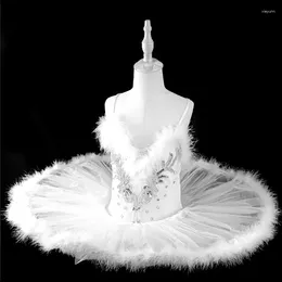 Stage Wear 2024 White Swan Lake Costumes Ballet Tutu Skirt Velvet Tops For Ballerina Dress Professional Child Kids Girls Woman