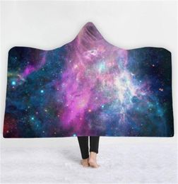 Blankets Fashion Starry Sky Printed Winter Sofa Bed Wearable Soft Warm Fleece Fabric Throw Blanket Home Textile8369951