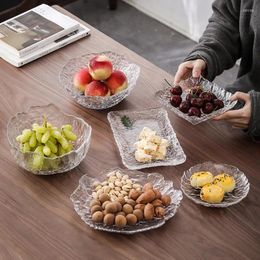 Plates Glass Fruit Plate Japanese Simple Tray Modern Living Room Crystal Ceremony Snack Dish Dessert