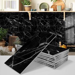 16Pcs Marble Tiles Kitchen Bathroom 3D Thickened Foam Wallpaper Self-Adhesive Waterproof Anti-Collision Soft Bag Wall Stickers 240304