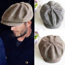 Whole Men Women Retro Baker Boy Hat Newsboy Gatesby Tweed Country Golf Sun Flat Beret Cap 3082