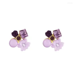 Dangle Earrings Vintage Purple Crystal Women's 2024 Niche Design Gentle Temperament Premium Studs