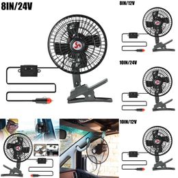 New 12V 24V Car Mounted Fan Portable Clamp Type Adjustable Speed Oscillating Cooling Fans Low Noise With Clip For Truck Off Roa J3o5
