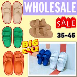 Women Slippers Buckle Thick Platform Sandals Beach Shoes Bathroom Slipper Soft EVA Flat Sole Slides 34-45 size GAI pink colour green black home