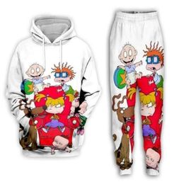 New Men Womens Cartoon Rugrats 90039s Funny 3D Print Fashion Tracksuits Hip Hop Pants Hoodies K03312Q5774452