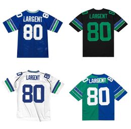 Stitched football Jersey 80 Steve Largent 1985 green mesh retro Rugby jerseys Men women youth S-6XL