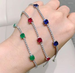 Charm Bracelets SINZRY Creative Trendy CZ Jewelry Cubic Zircon Square Stone Colorful Sparkling For Female