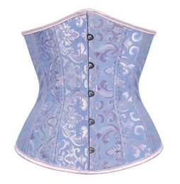 Sexy Corset Underbust Waist Cincher Corsets Gothic Corset Top Bustier Plus Size Corpete Corselet Black White Red Blue S6XL3670744