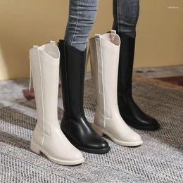 Boots 2024 Platform Women's Autumn Winter British Style Knight Back Zipper Knee High