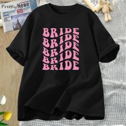 T-shirt Retro Bride Bridesmaid TShirts Women Female Bridal Party Bachelorette Theme Party Tee Shirt Wedding Boho Bride Graphic Tshirt