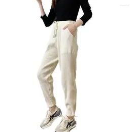 Women's Pants 2024 Slim-Fit Ankle-Tied Chenille High Waist Drooping Casual Small Pure Color Slimming Clothing