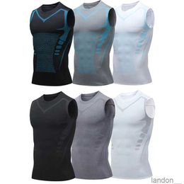 Summer Mens Quick Drying Ice Silk Fitness Sports Sleeveless Sweatshirt Outdoor Basketball Breathable Training Printed Tight Tank Top