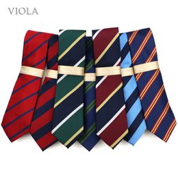 29 Colors Striped Tie 7cm Polyester Young Men Red Blue Green Navy Necktie Suit Casual Formal Daily Cravat Quality Gift Accessory 2265C