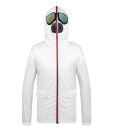 Spring Jacket Men Windbreaker Motorcycle Hooded with Glasses Mask Women Jackets Zip up Thin Summer Plus Size 3XL 4XL White Black19053428