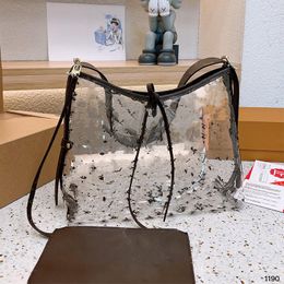 Fashion Designer Bags Transparent Jelly Tote Bags Ladies Tote Bag One Shoulder Crossbody Large Shopping Bag 2 Piece Set PVC 30cm