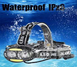 Waterproof 4 T6 2COB2Red LED Headlamp Micro USB 7 Modes Lighting Headlight Night Fishing Flashlight Torch Hunting Lamp By 1861819006