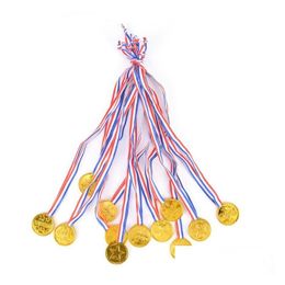 Party Favour 12Pcs Children Gold Plastic Winners Medals Sports Day Party Bag Prize Awards Toys For Decor3935640 Drop Delivery Home Gard Dhxrs