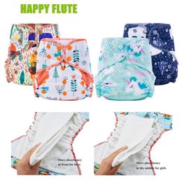 Happy Flute Organic Bamboo Cotton Overnight AIO Cloth Diaper Night Use Heavy Wetter Baby Diapers 1016297b9346083