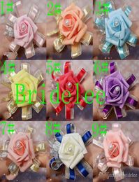 10 pcsLot New Wedding Bouquet Bride Holding Flowers Wedding Supplies Necessary Improvement Optional Wrist Flowers In Stock 9 Colo1770347