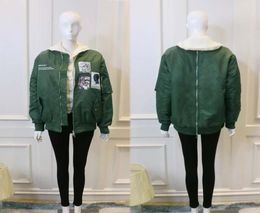 T1105 GREEN Baseball Uniform Jacket Women Spring and Autumn New Loose Casual American Motorcycle Pu Leather Jackets for Women1213318