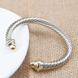 David Yurma Jewellery designer bracelet for women charm bracelet Round Head Open Bracelet 7mm Twisted Wire Fashion Versatile nail bracelet designer