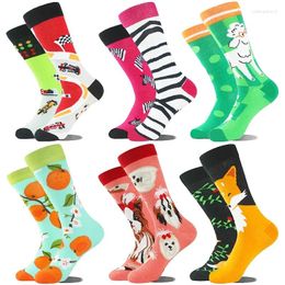 Women Socks 2024 Selling High Quality Cute Asymmetry Personality Fashion Woman Stockings Cartoon Animal Plant Sock