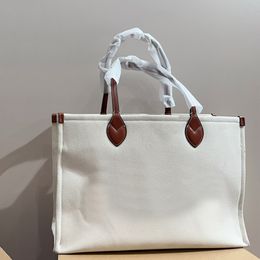 Large Capacity Canvas Bag Women Handbag Tote Bag Shopping Bags Internal Letter Full Print Detachable Leather Shoulder Strap High Quality Lady Crossbody Purse