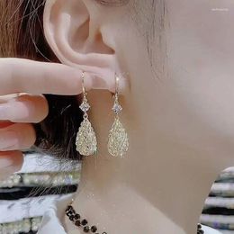 Dangle Earrings 18-karat Gold Diamond Drop Ear Buckle Temperament Everything Women Accessories