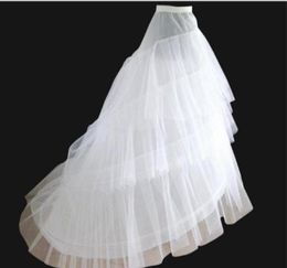 2 Crinoline 3 Layer Yarn White Petticoat for Long Tail Wedding Dress Vestido de Noiva Crinoline Rockabilly Petticoat Accessories353529391