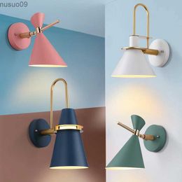 Wall Lamp Modern Creative Macaron horn wall lamp bar restaurant living room bedroom bedside corridor sconce lamp Decorative lights