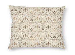 CushionDecorative Pillow Elegant Fleurdelis Pattern Cushion Cover Lily Floral Fleur De Lys Floor Case For Sofa Cool Pillowcase 5541078