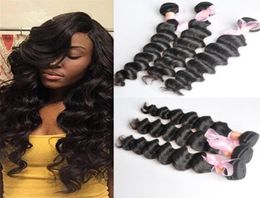 Brazilian Loose Deep Curly Unprocessed Human Virgin Hair Weaves Remy Human Hair Extensions Dyeable 3bundleslot3798160